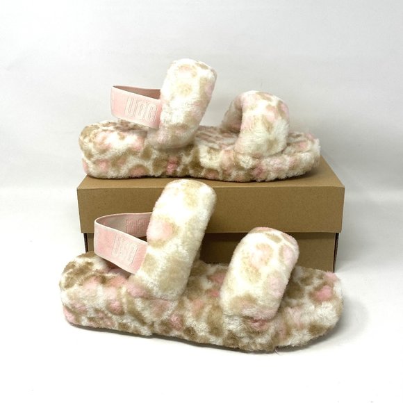 💖MEGA SALE💖UGG YEAH Panther Print Slipper Platform Multicolor Women 1120920WHT - Picture 6 of 9